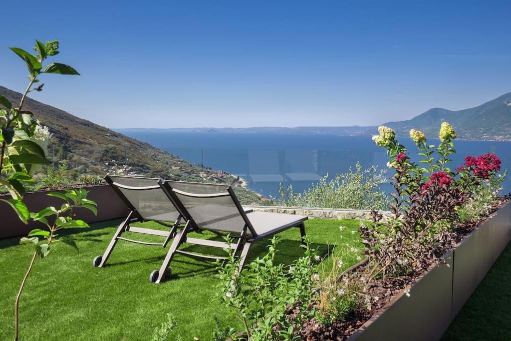 Villa Divina-Apt Armonia-Con Piscina E Vista Lago Castelletto Di Brenzone Eksteriør billede